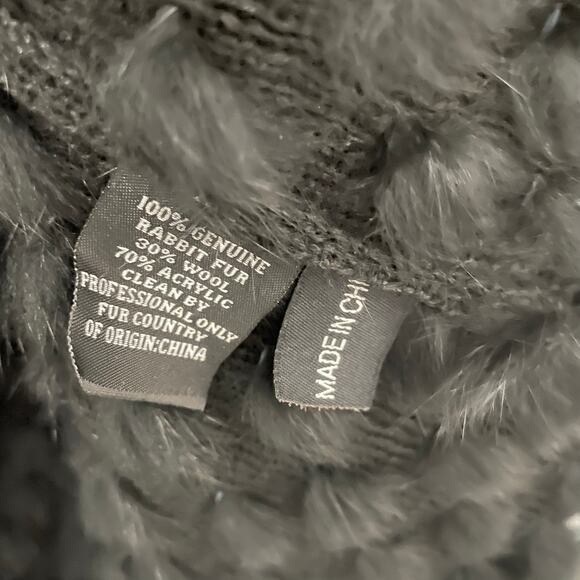 Linda Richards Luxury 100% Rabbit Fur Vest Black Womens Large AS IS - Picture 3 of 6